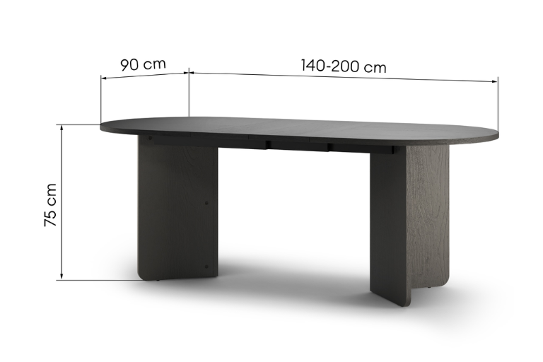 Cannes Ovale Uitschuifbare Eettafel (140-200 cm)