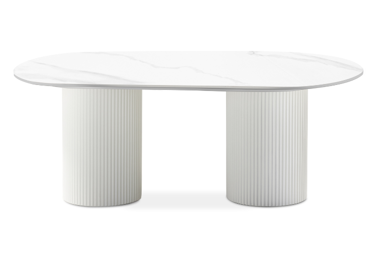 Amalfi Ovale Salontafel (Wit Marmer)
