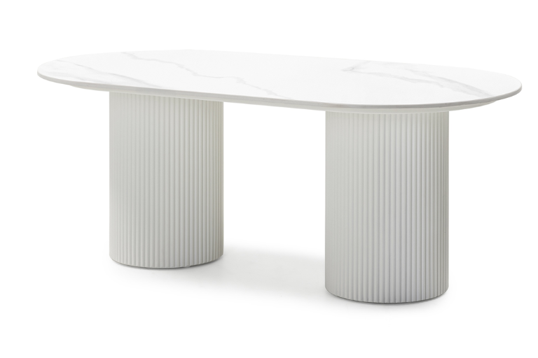 Amalfi Ovale Salontafel (Wit Marmer)