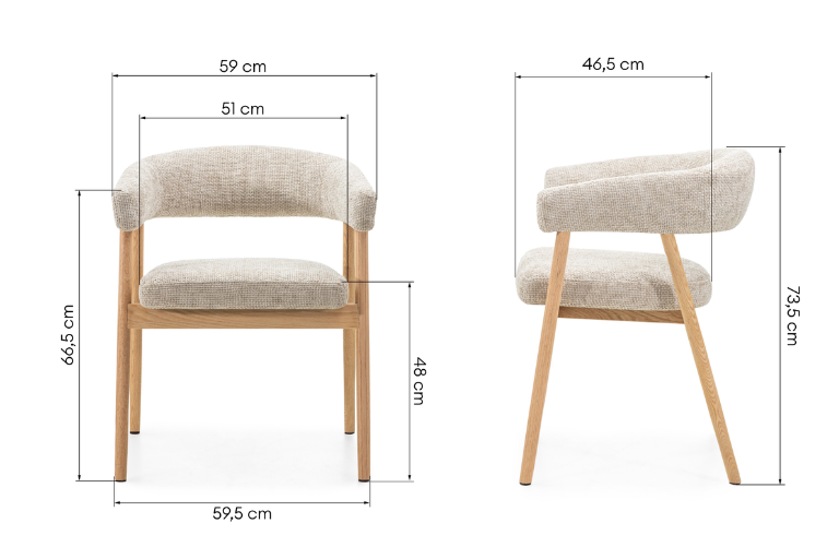 Giovani Oak Wood Stoel