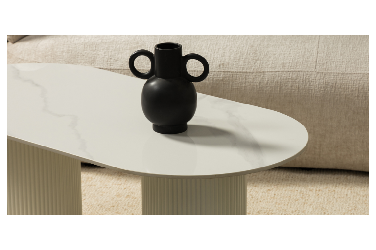 Amalfi Ovale Salontafel (Wit Marmer)