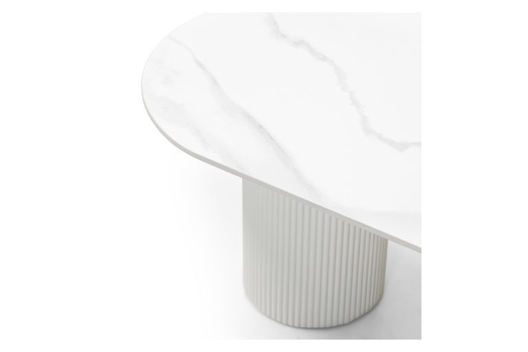 Amalfi Ovale Salontafel (Wit Marmer)
