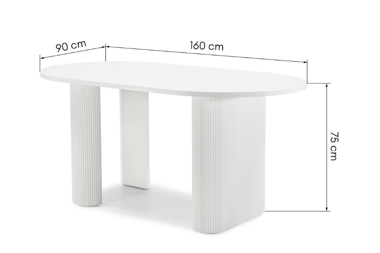 Santorini Ovale Eettafel (160 cm)